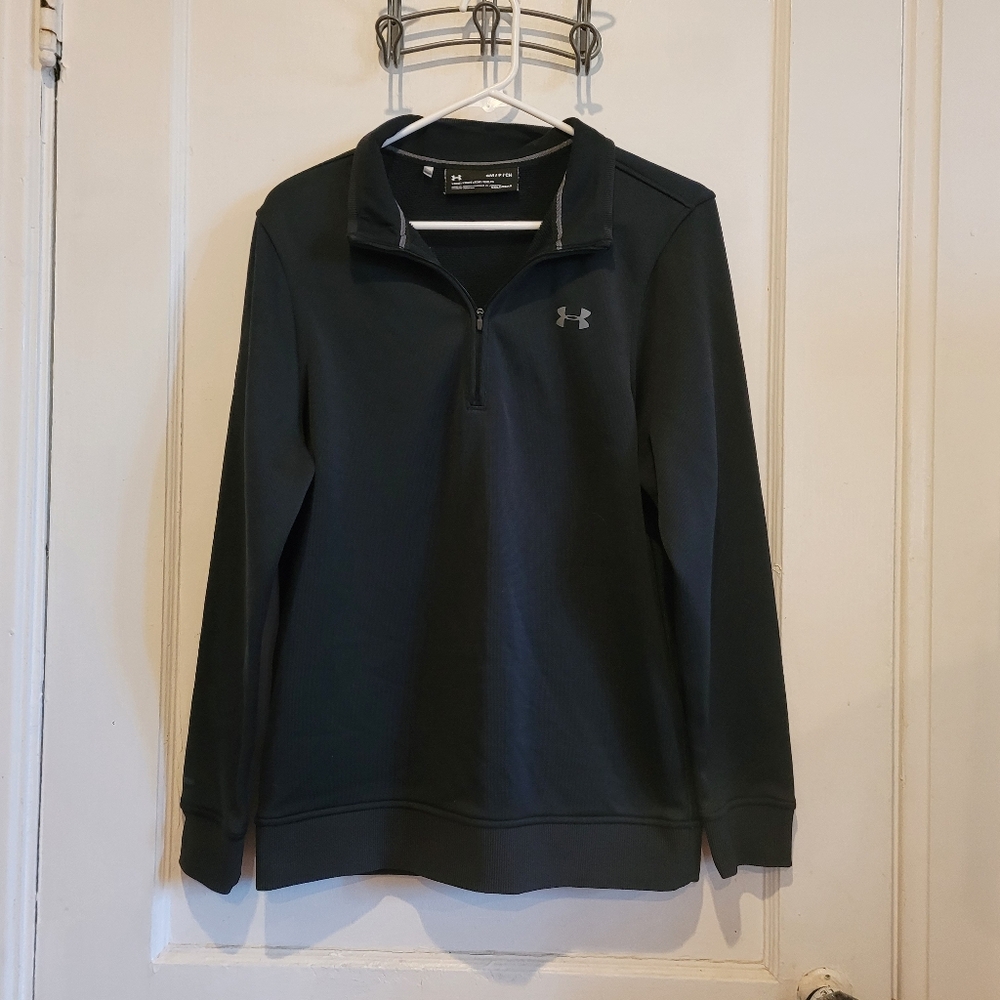 Unisex Under Armour Size Small Black Quarter Zip Jacket Loose Coldgear